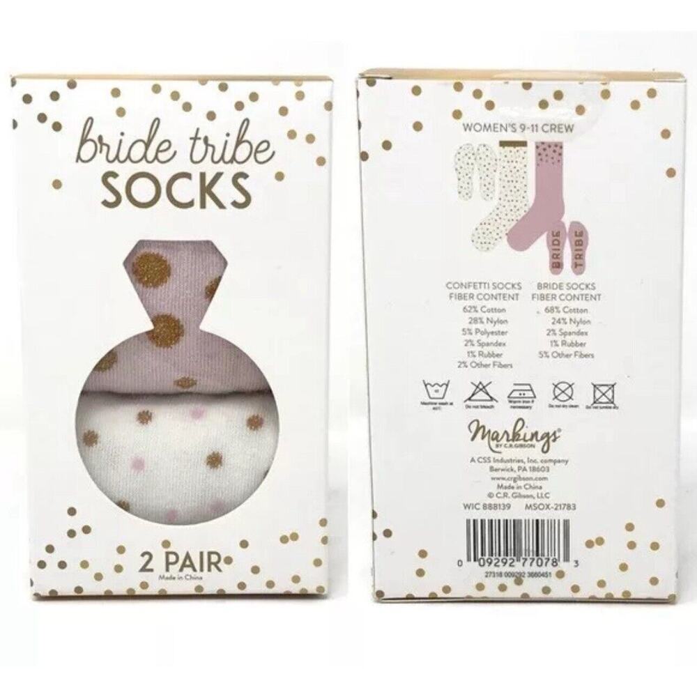 Bride Tribe Crew Socks 2 Pair Size 9 - 11